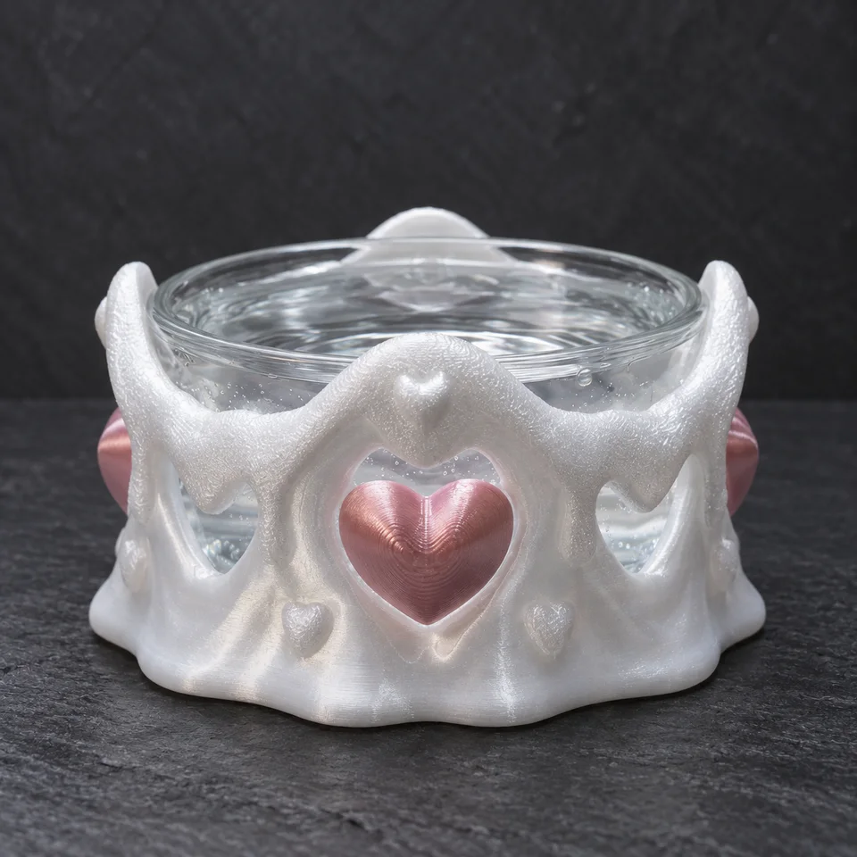 Heart Well, Water bowl with glass insert